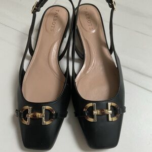 Talbots Black Slingbacks Size 8
